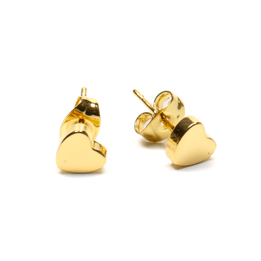 Heart Stud Gold Plate - Elegant Gold Heart Stud Earrings - Shopthatapp.ca