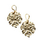 Hammered leaf gold earrings by Suzie Blue Canada featuring an elegant gold plate design and leaf-shaped craftsmanship.