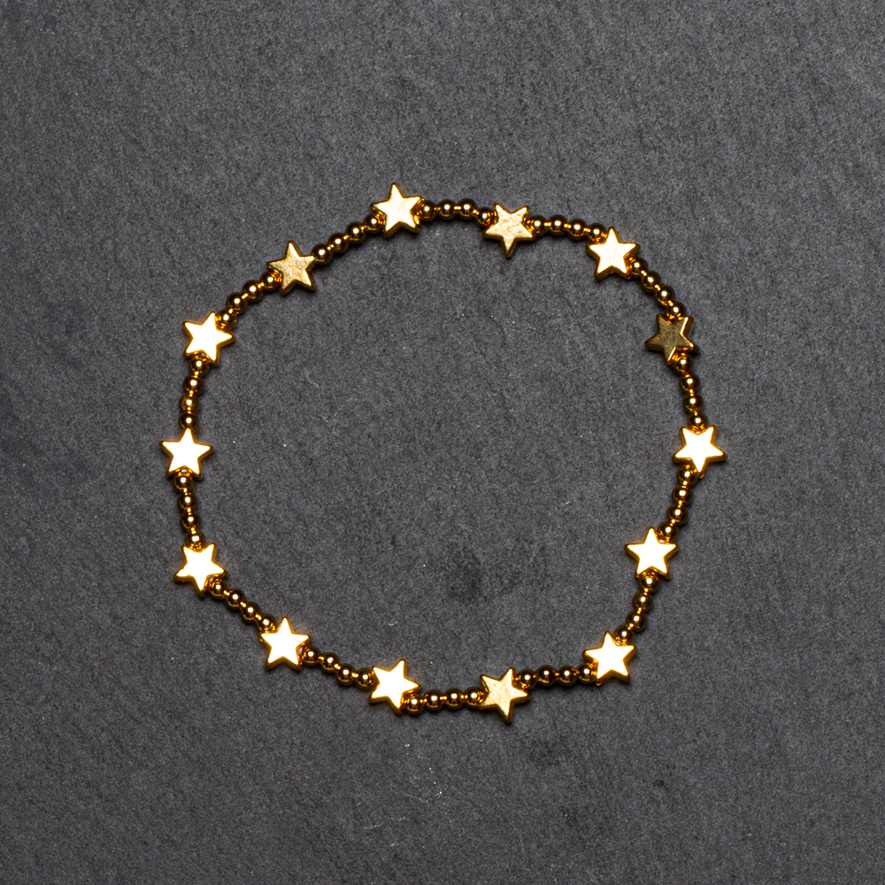 Elasticated Gold Plated Star Bracelet - Shopthatapp.ca