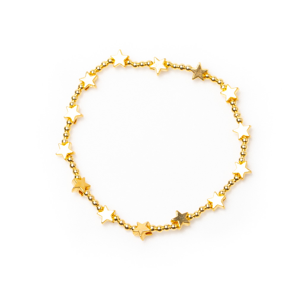 Elasticated Gold Plated Star Bracelet - Shopthatapp.ca