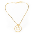 Beaten Double Ring Necklace Gold Plate for Elegant Style - Shopthatapp.ca
