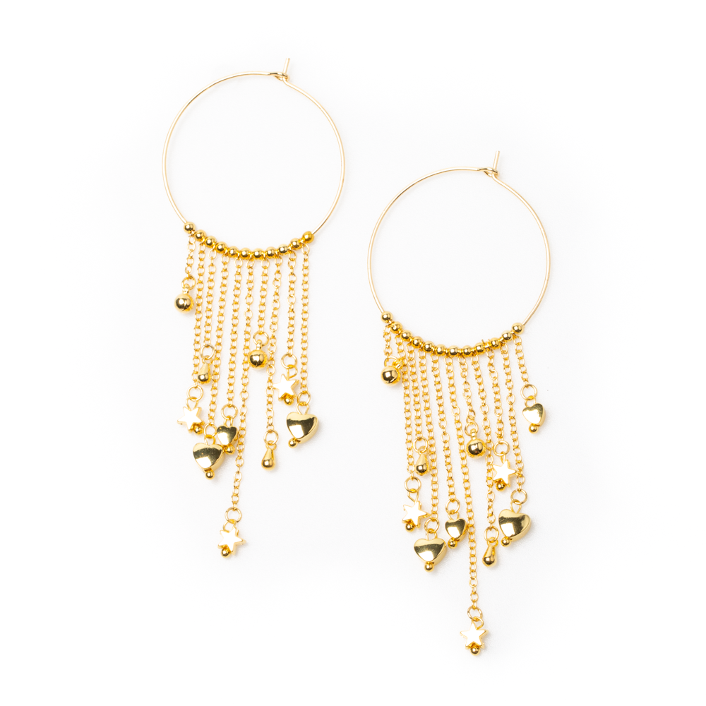 Gold Plate Ring and Charms Earring - Elegant Fashion Accessory - Shopthatapp.ca