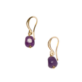 Simple Amethyst Drop Earrings In Gold Plate - Shopthatapp.ca