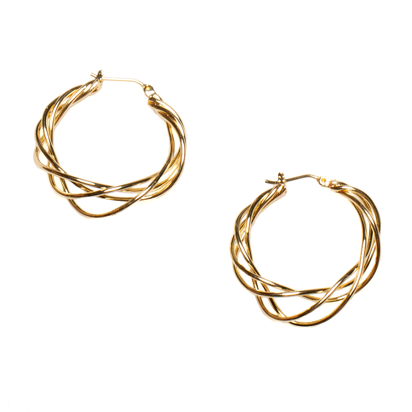 Twist Hoop Earrings Gold Plated for Elegant Style - Shopthatapp.ca