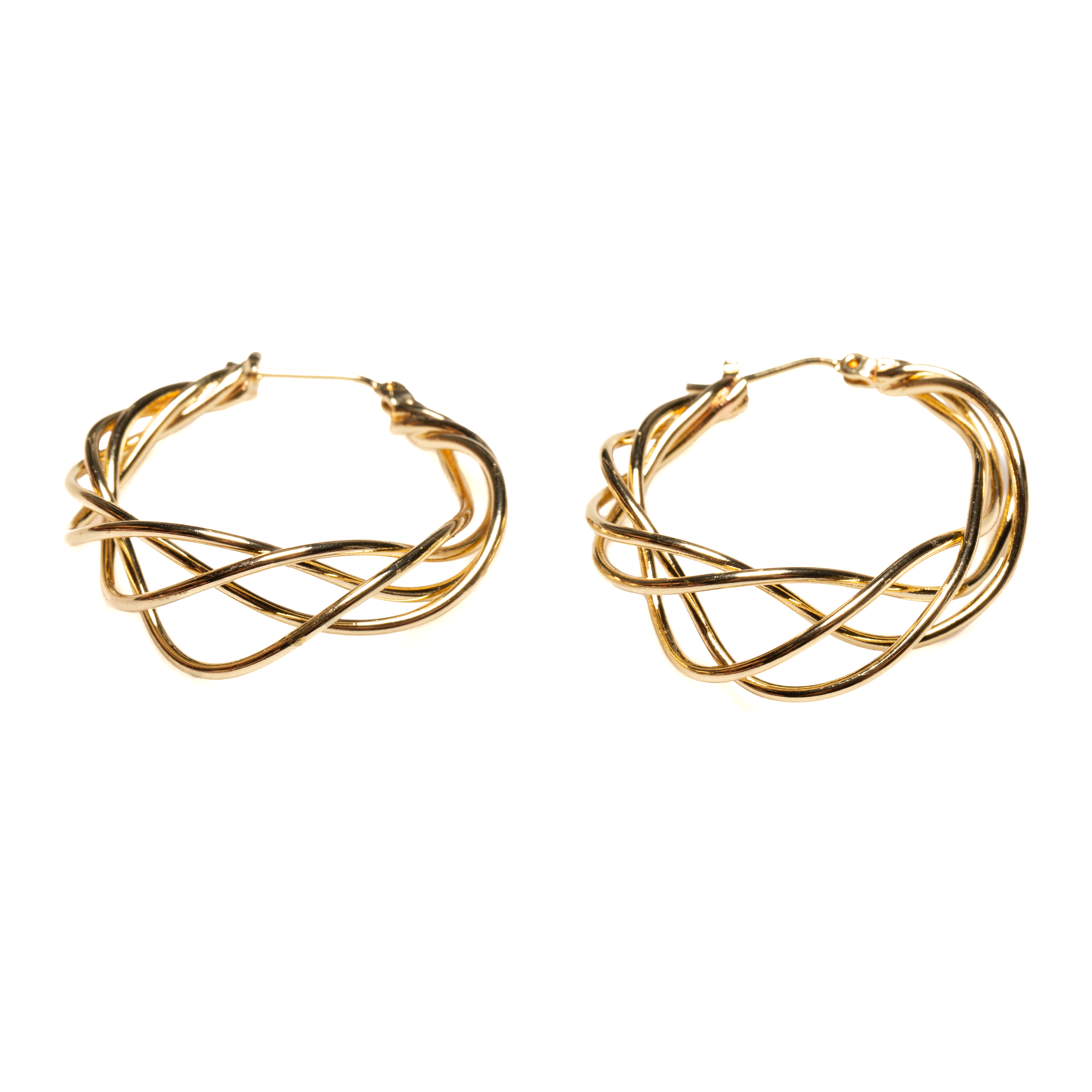 Twist Hoop Earrings Gold Plated for Elegant Style - Shopthatapp.ca