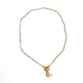 Chainlink Necklace With Mother Of Pearl Charm - Shopthatapp.ca