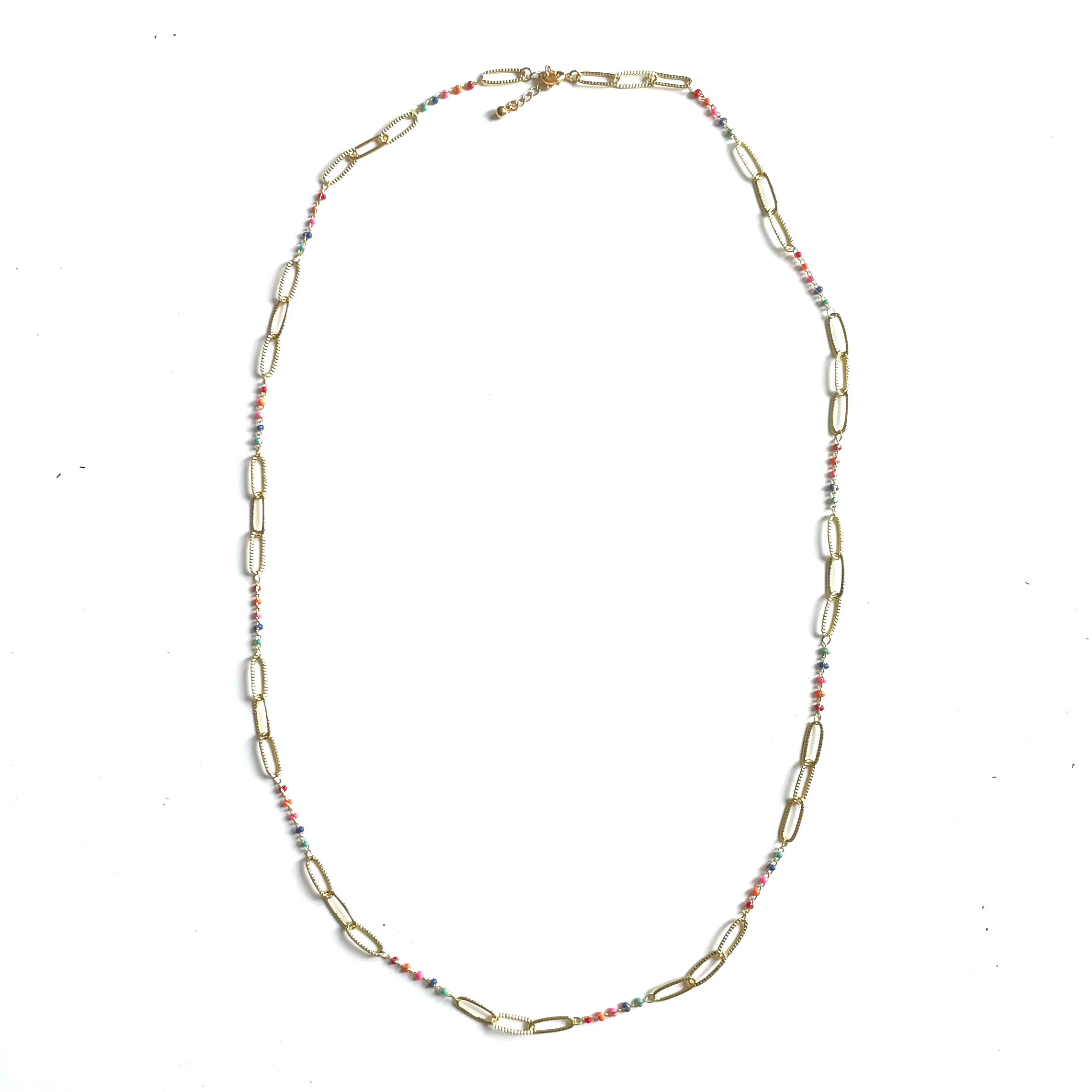 Long Chainlink Enamel Necklace for Elegant Style - Shopthatapp.ca