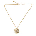 Hammered Leaf Pendant Necklace on Chain - Gold Plate - Shopthatapp.ca