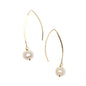 Gold-plated pearl hook earrings by Suzie Blue Canada featuring elegant, timeless jewelry design with lustrous pearls and sleek hooks.