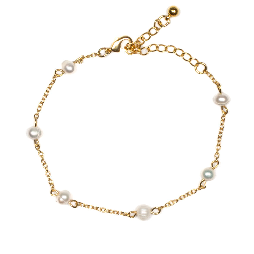 Pearl Bracelet Gold Plate - Elegant and Timeless Accessory - Shopthatapp.ca