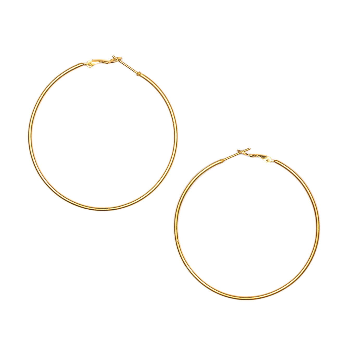 Large Gold Hoop Earrings - Stylish Gold Plate Design - Shopthatapp.ca