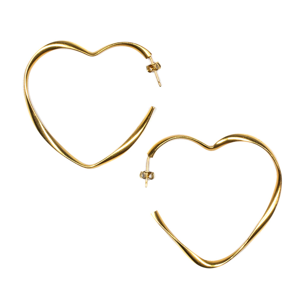 Large Gold Heart Hoop Earrings - Chic and Statement Jewelry - Shopthatapp.ca