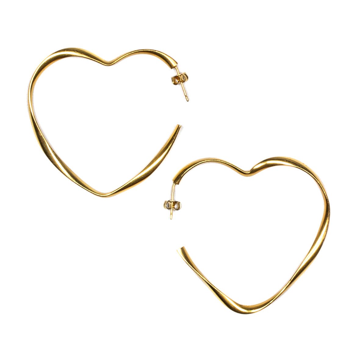 Large Gold Heart Hoop Earrings - Chic and Statement Jewelry - Shopthatapp.ca