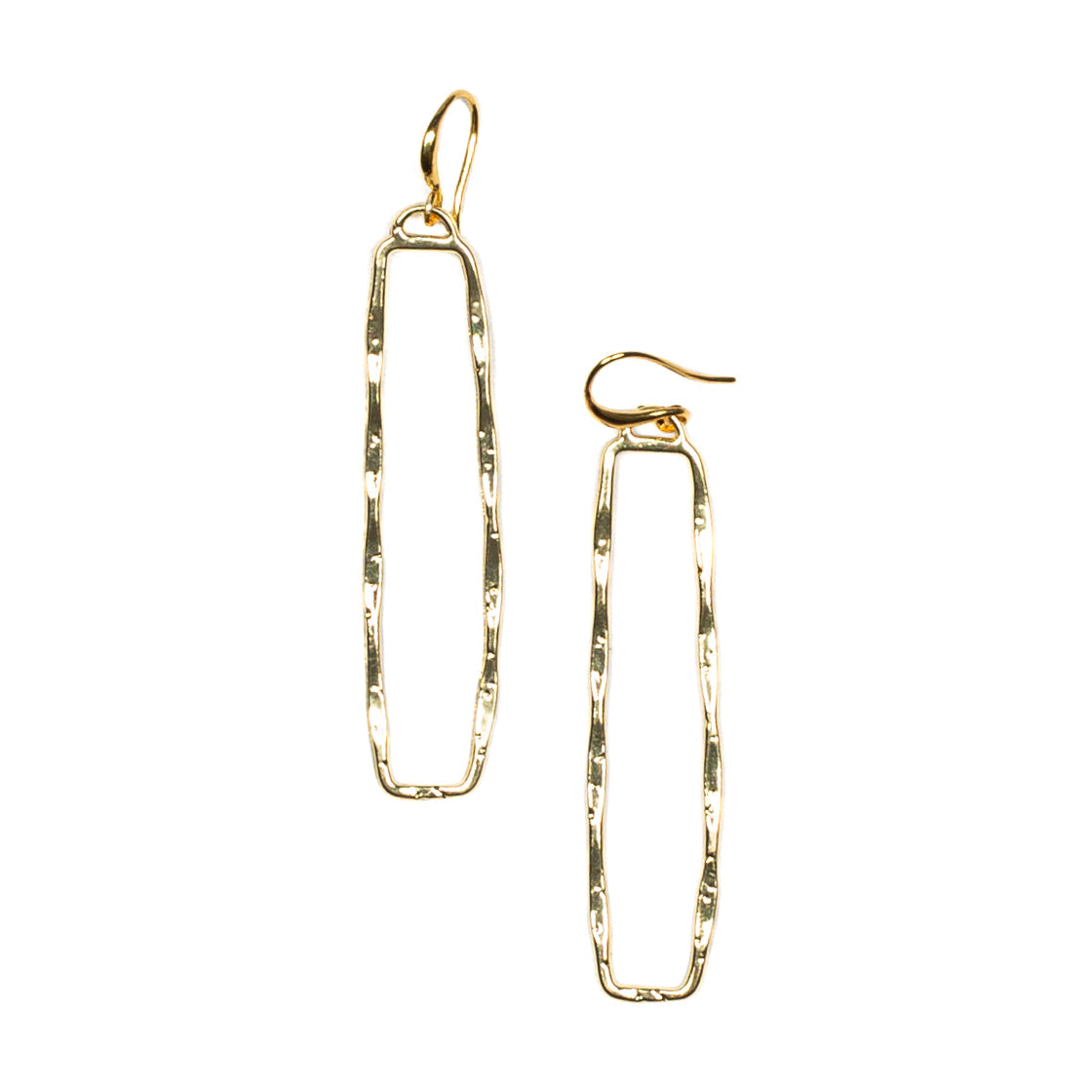 Rectangular Gold Drop Earrings - Elegant Gold Plate Design - Shopthatapp.ca