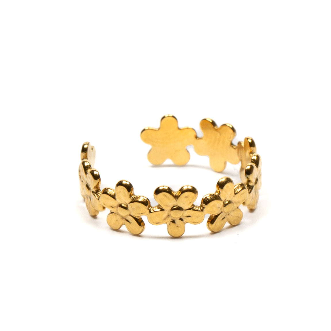 Flower Ring Gold Plate - Elegant Floral Design in Gold Finish - Shopthatapp.ca