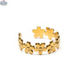 Gold-plated flower ring by Suzie Blue Canada featuring an elegant floral design and intricate gold finish.