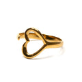 Single Open Heart Ring - Gold Plate - Shopthatapp.ca