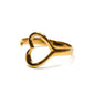 Gold-plated single open heart ring by Suzie Blue Canada, showcasing a delicate heart design on a sleek ring band.