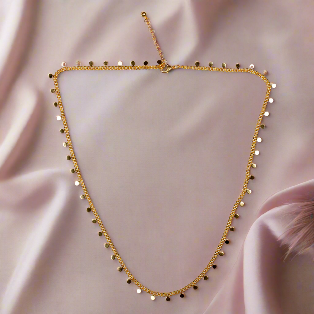 Disc Chain Necklace Gold Plate - Elegant Jewelry for Every Occasion - Shopthatapp.ca