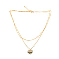 Double Strand Heart Necklace- Gold Plate - Shopthatapp.ca