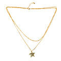 Double Strand Star Necklace- Gold Plate - Shopthatapp.ca