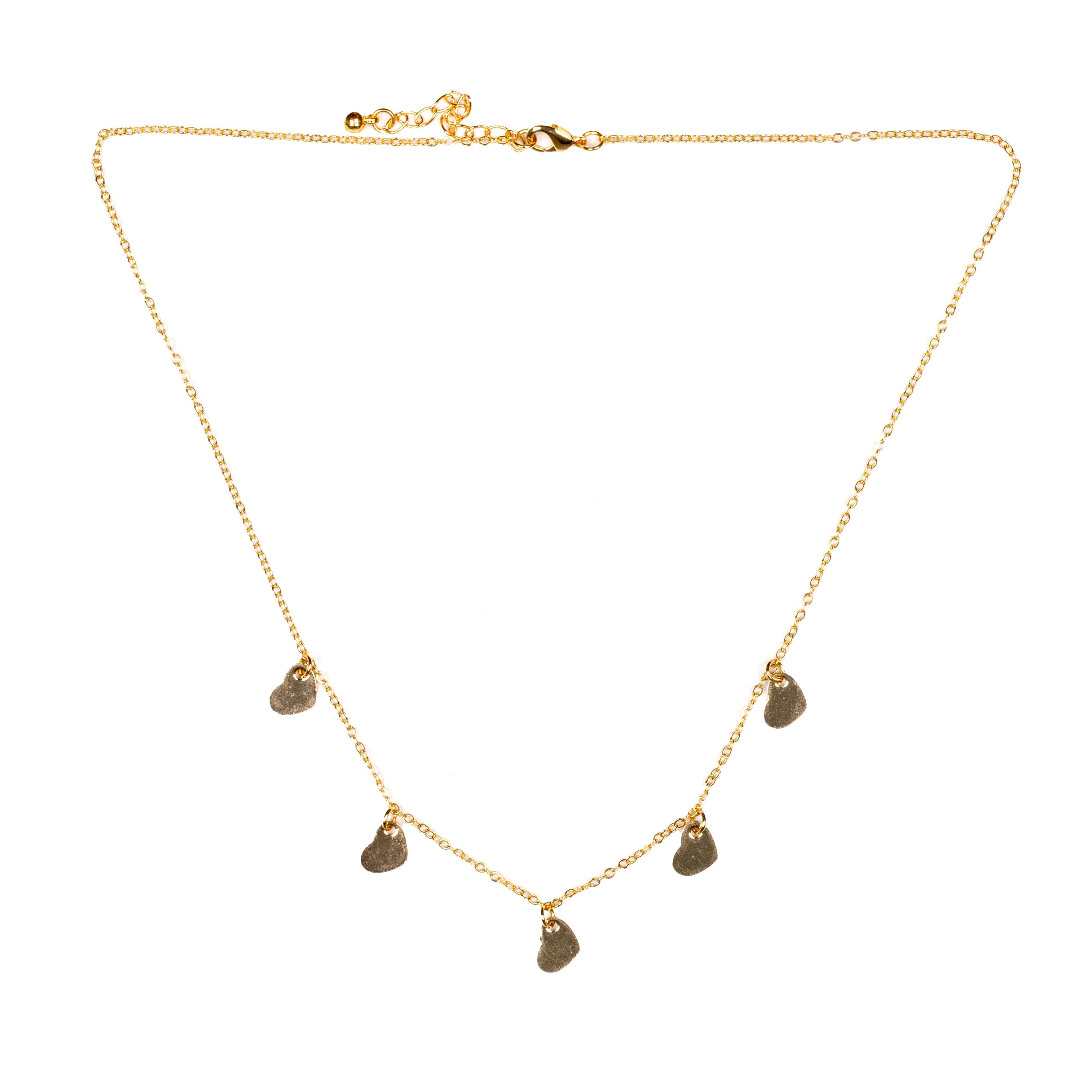 Five Heart Necklace Gold Plate - Elegant Jewelry for Every Occasion - Shopthatapp.ca