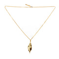 Textured Leaf Pendant Gold Plate on Chain - Shopthatapp.ca
