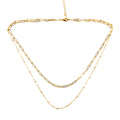 Double Chain Gold Necklace - Elegant Gold Plated Jewelry - Shopthatapp.ca