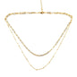 Gold plated double chain necklace from Suzie Blue Canada, elegant gold jewelry with layered chain design.