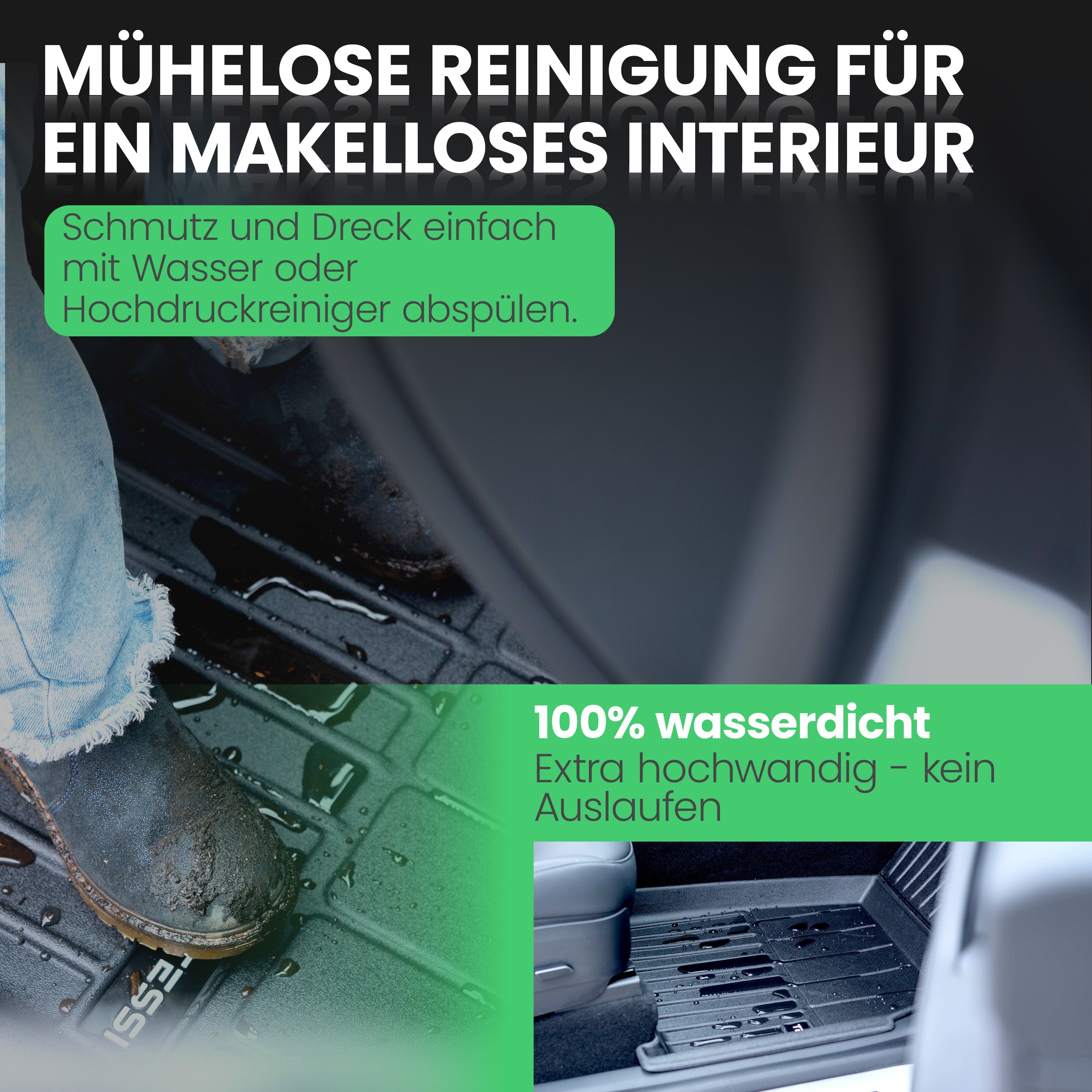 Tesla Model 3 Highland 3-teiliges Gummimattenset Innenraum Tessi® Greenline 75% Recycling Material