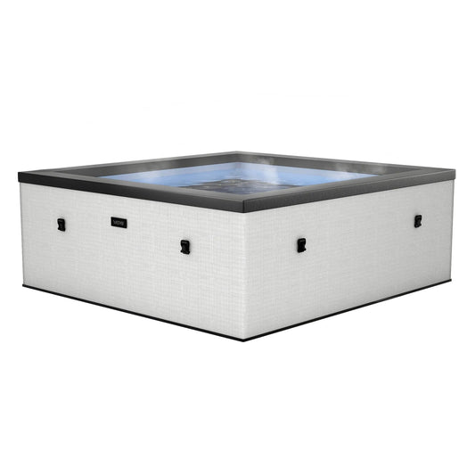 Zoppinh Garda 4-6 person square eco foam hot tub with built-in heater and pebble interior, perfect for relaxing spa sessions