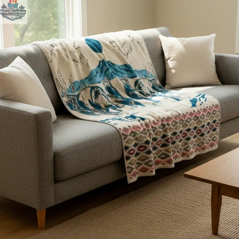 OLDTRIBES™ Whispering Wolf Moon Alpaca Blanket - Shopthatapp.ca