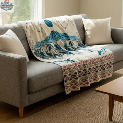 OLDTRIBES™ Whispering Wolf Moon Alpaca Blanket - Shopthatapp.ca