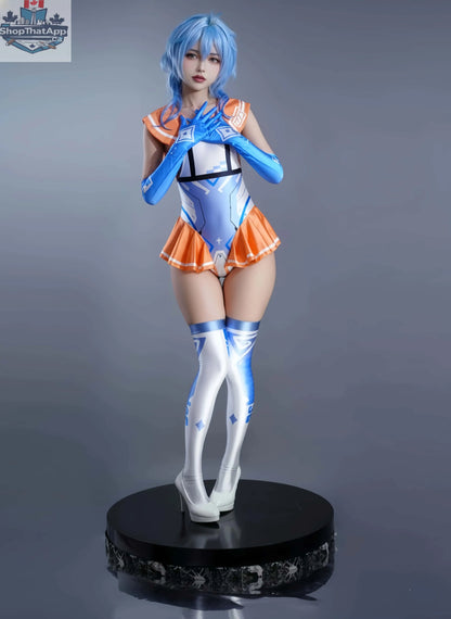 Japanese anime-inspired MRJCOS swimwear spandex racing suit, designed as a wet suit race queen costume for cosplay or swim events.