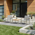 Pine Stainless Steel & Teak Outdoor Sling 2 Chairs Bistro Set - Shopthatapp.ca