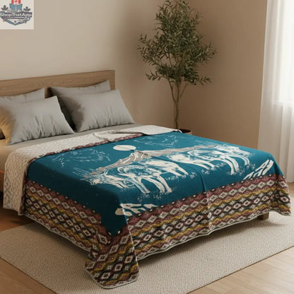 OLDTRIBES™ Whispering Wolf Moon Alpaca Blanket - Shopthatapp.ca