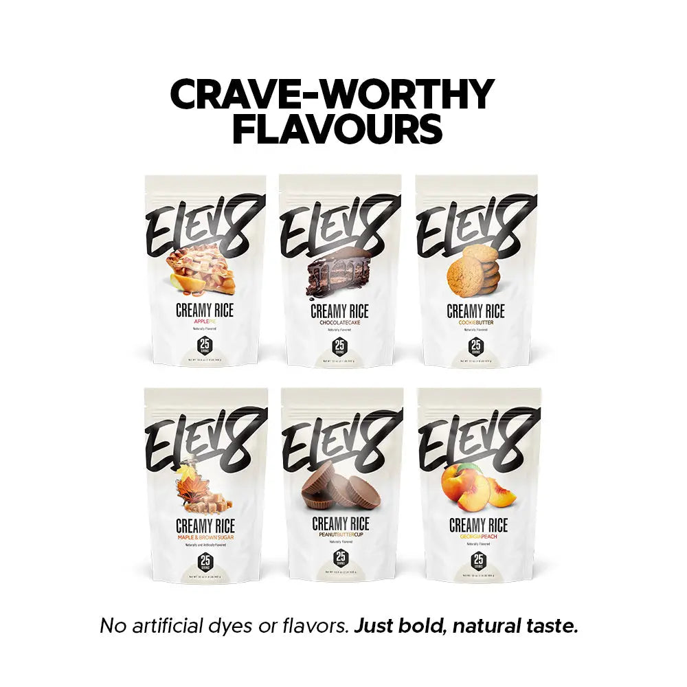 Cream of Rice by Elev8 with Georgia Peach fragrance, showcasing a smooth, creamy texture and fresh peach aroma.