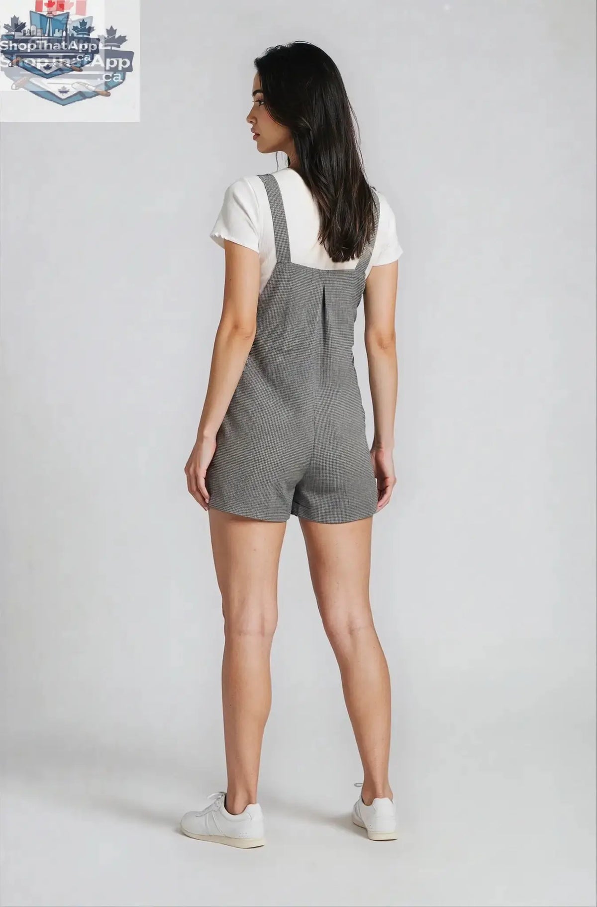 Goldie Relaxed Fit Black Gingham Romper - Short-All Style - Shopthatapp.ca