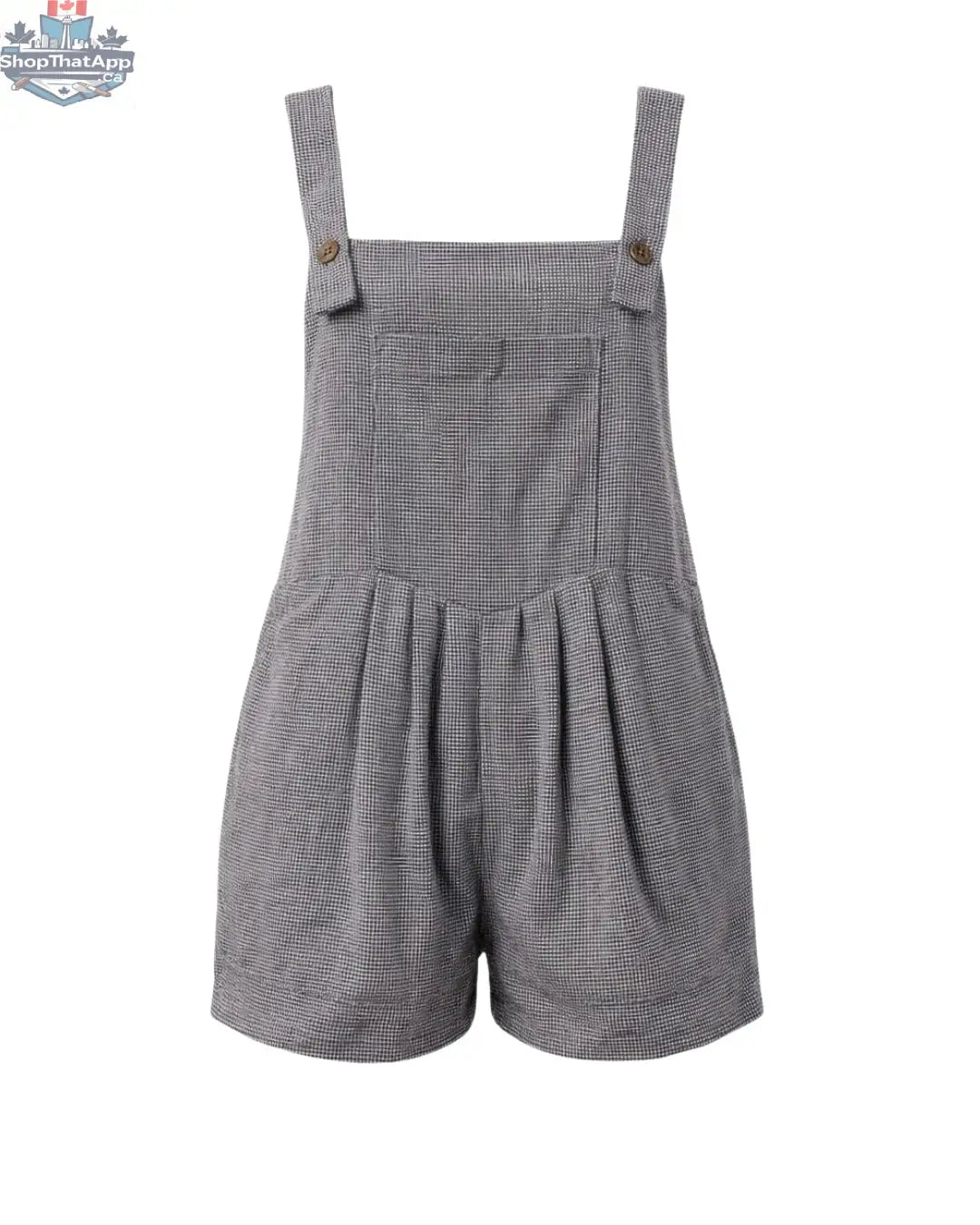 Goldie Relaxed Fit Black Gingham Romper - Short-All Style - Shopthatapp.ca
