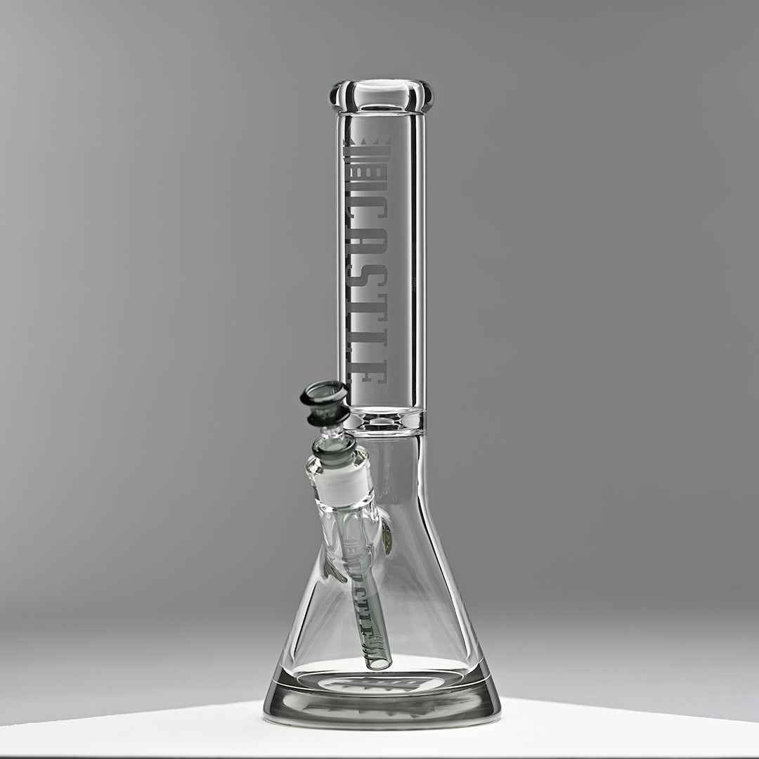 14" 9mm Beaker Bong with Colored Logo