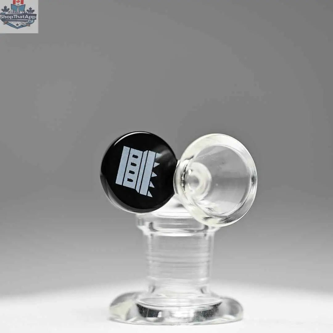 Castle Glassworks 14mm borosilicate glass bowl with round tab design on a grey background.
