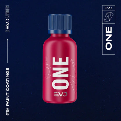 GYEON Q² One EVO Lightbox from CARZILLA showing a sleek, illuminated display of the car coating product with branding and packaging