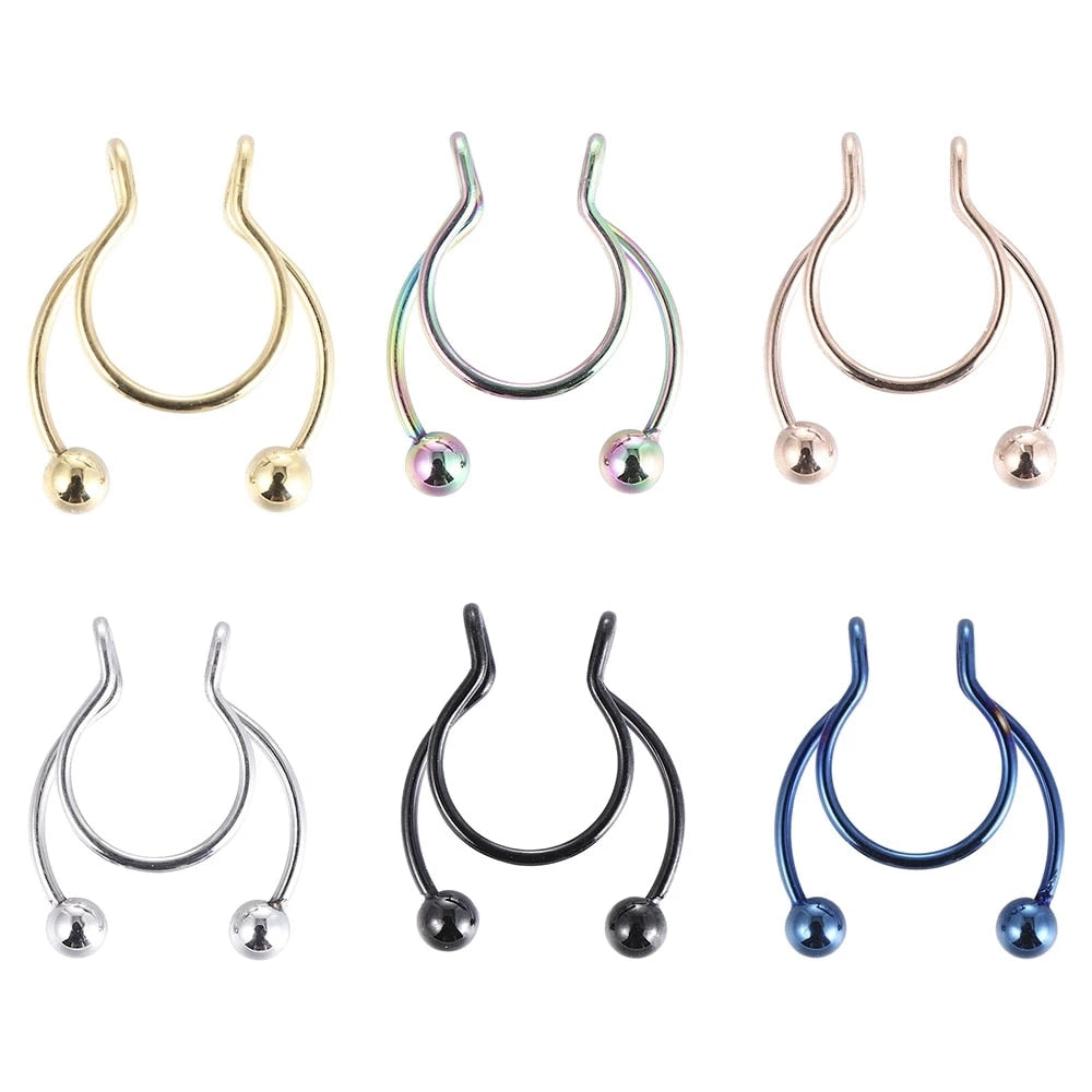 1pcs U Shaped Magnetic Nose Ring Hip Hoop Septum Rock Stainless Steel Magnet Nose Piercing Punk Jewelry Free Shipping - Shopthatapp.ca