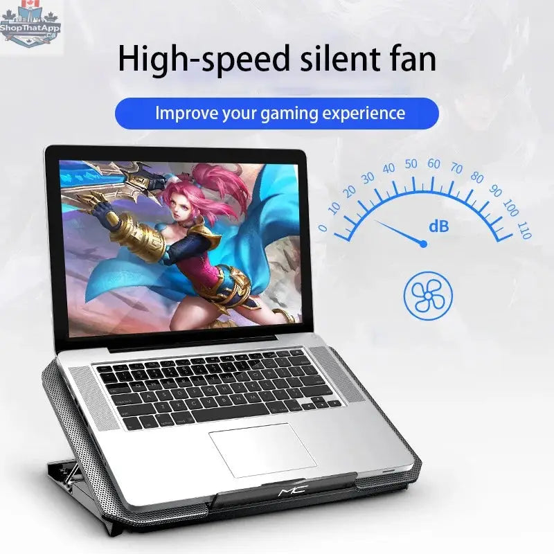 Gaming Laptop Cooler Large Size For 12-16 Inch Notebook Two USB Laptop Cooling Pads Wind Speed Adjustable Silent Laptop Stand - Shopthatapp.ca
