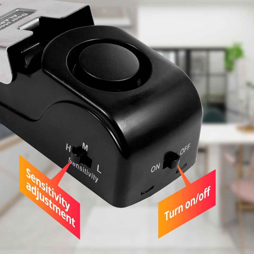 Home Security Door Stop Alarm 125db Door Block Vibration Alarm Portable Door Alarm Stopper Doorstop for Traveling Security