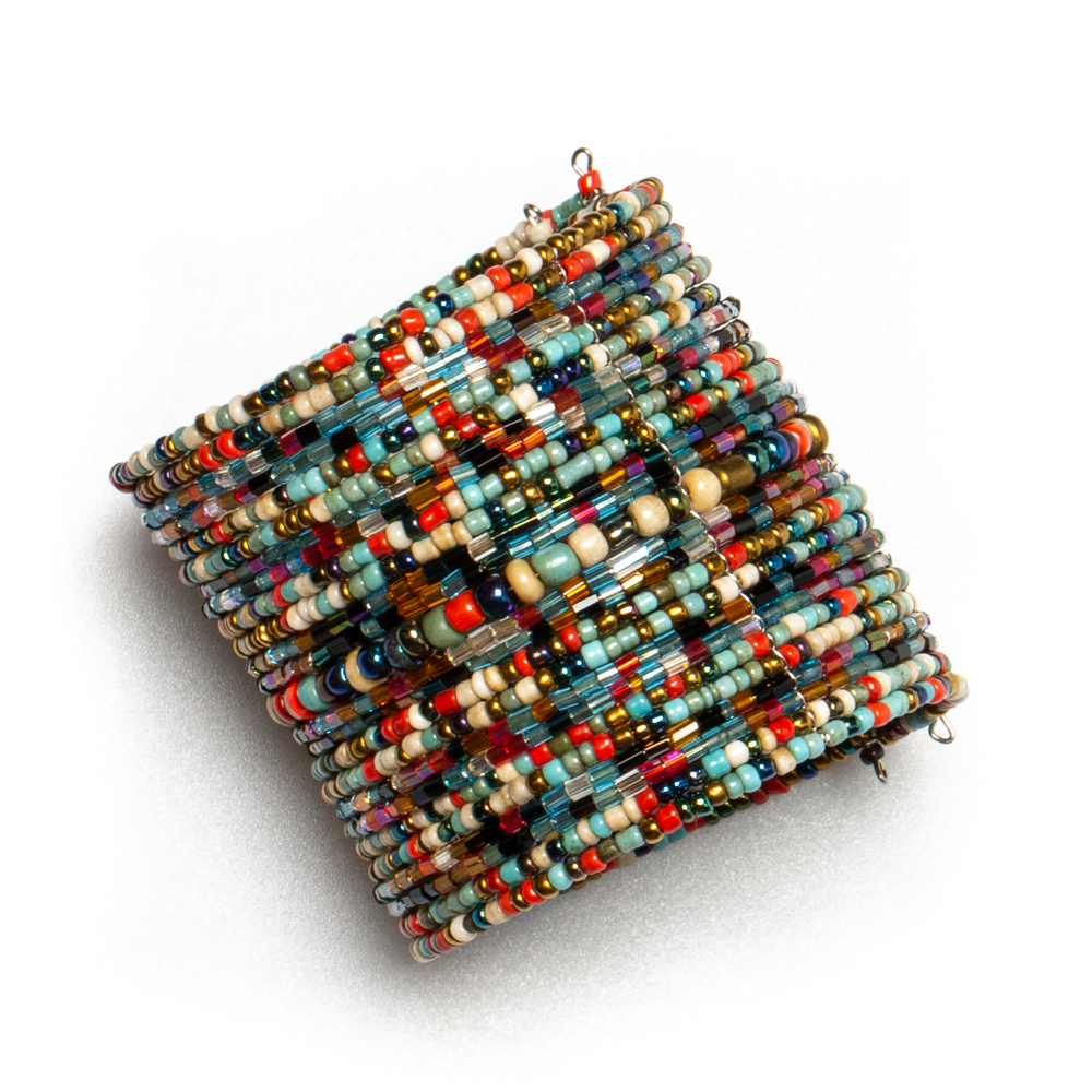 Wide Beaded Cuff Bracelet - Stylish and Unique Accessory - Shopthatapp.ca