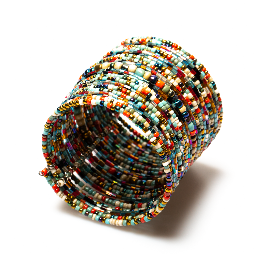 Wide Beaded Cuff Bracelet - Stylish and Unique Accessory - Shopthatapp.ca