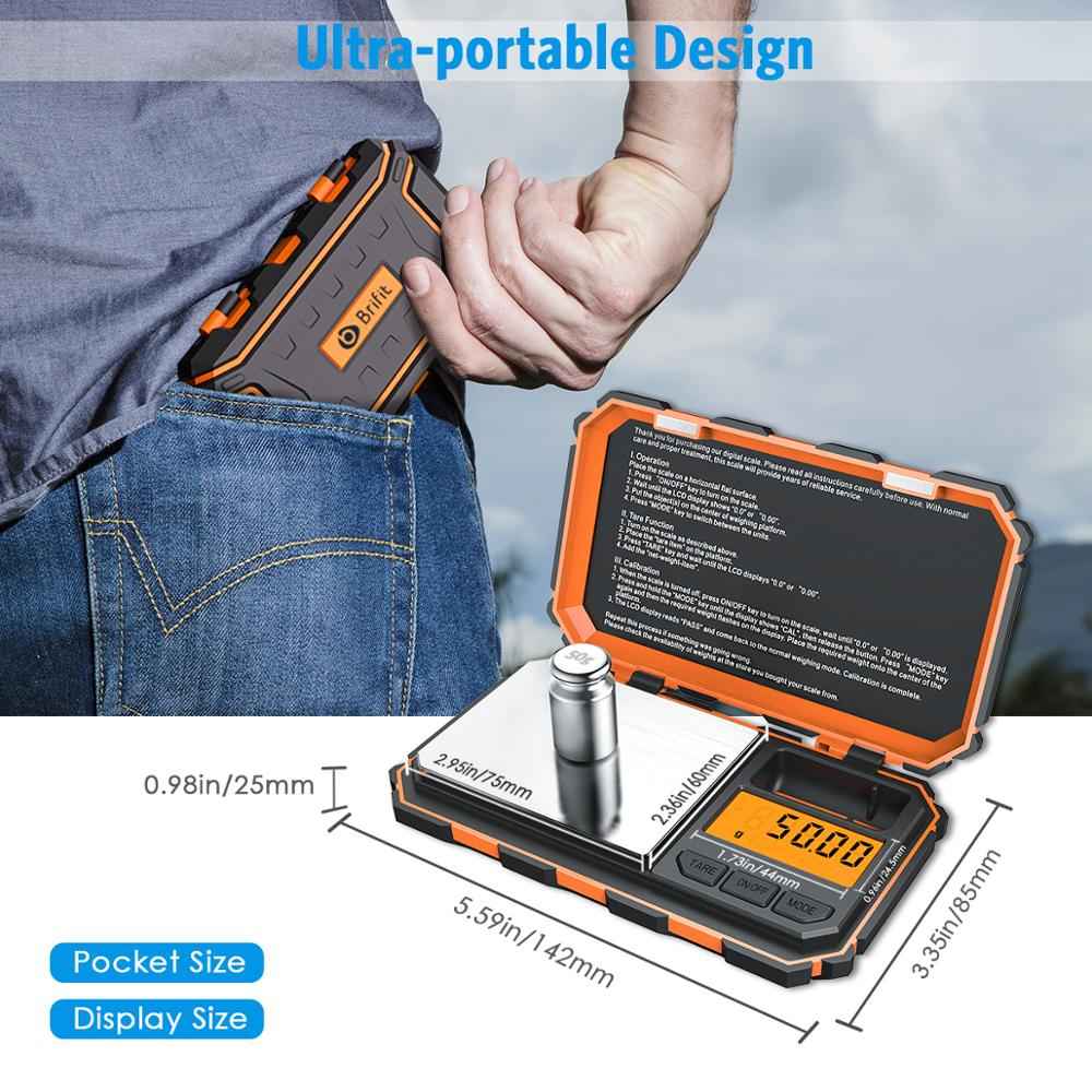 Digital Mini Scale 200g 0.01g Pocket Scale with 50g Calibration Weight Electronic Smart Scale for Food Tablets Jewelry