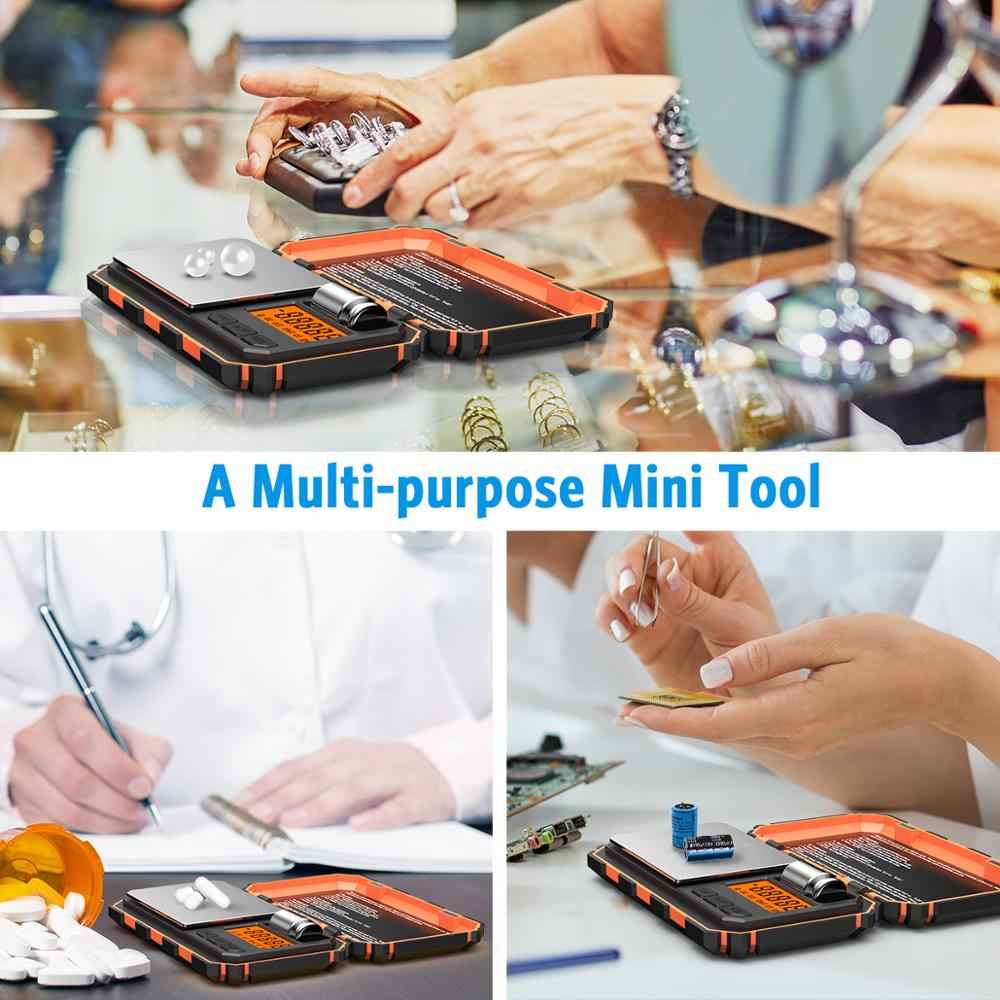 Digital Mini Scale 200g 0.01g Pocket Scale with 50g Calibration Weight Electronic Smart Scale for Food Tablets Jewelry