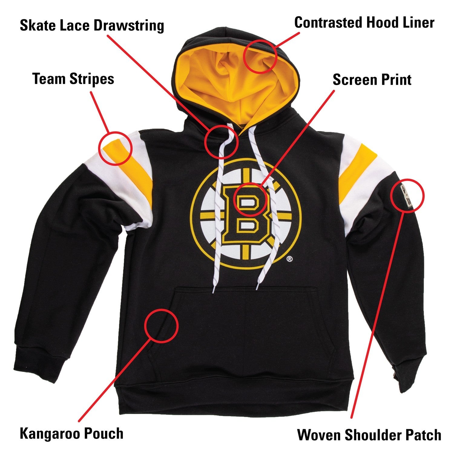 Boston Bruins Varsity Retro Style Hoodie - Shopthatapp.ca